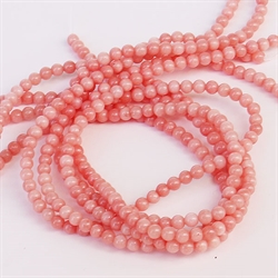 Rosa Candy Jade, glat rund, Ø4mm, streng